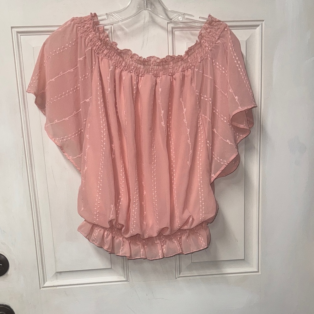 A. Byer Light Pink Off-Shoulder Blouse